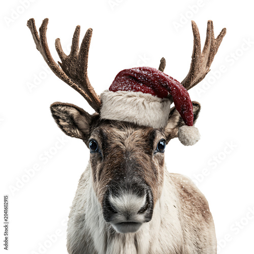 Professional Reindeer Christmas Hat Isolated Transparent Background Stock Photo