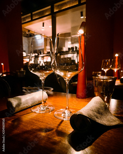 romantic dinner setting