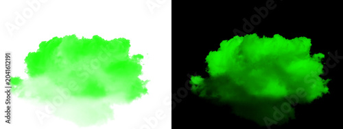 Fotografía Lime Green Neon Soft Cloudy Blob on White and Black Background