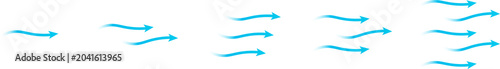  Air conditioner air flow direction, Wind flow arrow direction set transparent background.