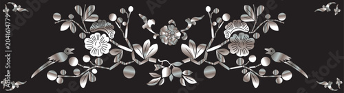 Foto Korean Traditional Mother of Pearl Inlay Pattern Vector Illustration