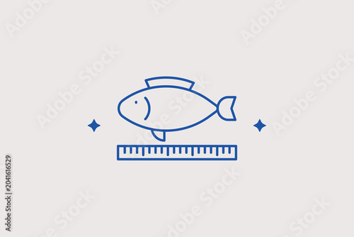 Φωτογραφία Fish size line icon for catch measurement restrictions