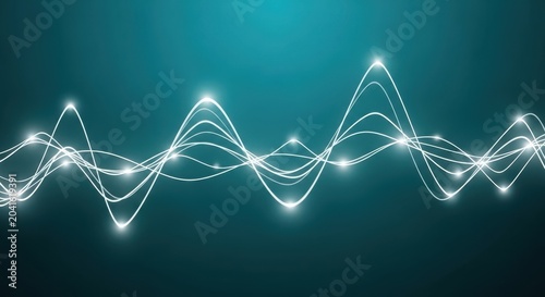 Abstract digital sound wave or equalizer background with glowing light lines