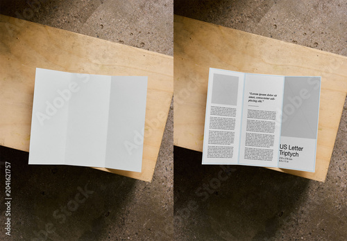 Mockup Of Customizable Us Tri-Fold Leaflet