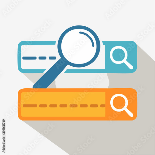 Search Bar and Magnifying Glass Icon