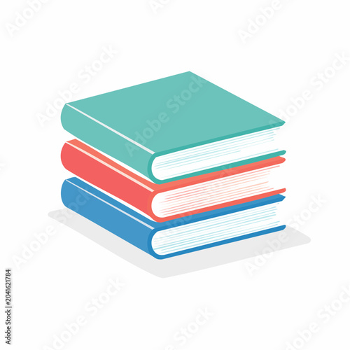 Stack of Three Colorful Books