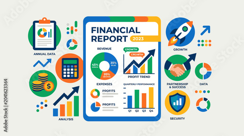 Financial report on a mobile phone.