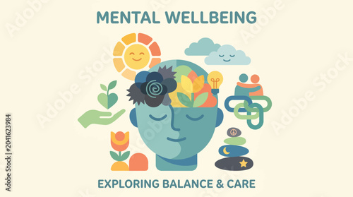 Mindful person with mental balance.