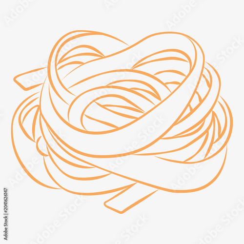 Foto Tagliatelle pasta nest line art illustration