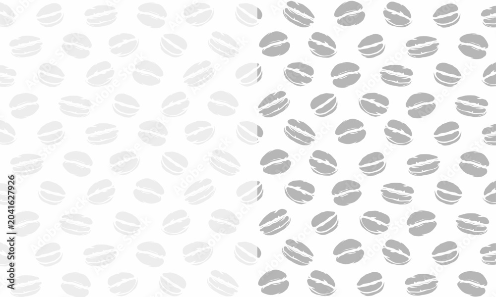 Fototapeta premium Doodle Coffee beans pattern. coffe background pattern. Each bean displays rich brown tones and detailed texture. Simple design emphasizes natural coffee bean frame
