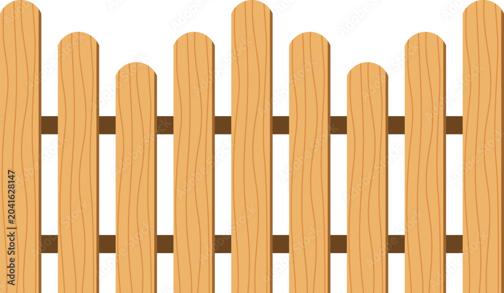 Obraz premium Rustic Wooden Fence Vector Illustration