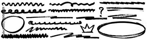 Tableau sur toile Hand drawn marker arrows and pencil highlights circle every bold line