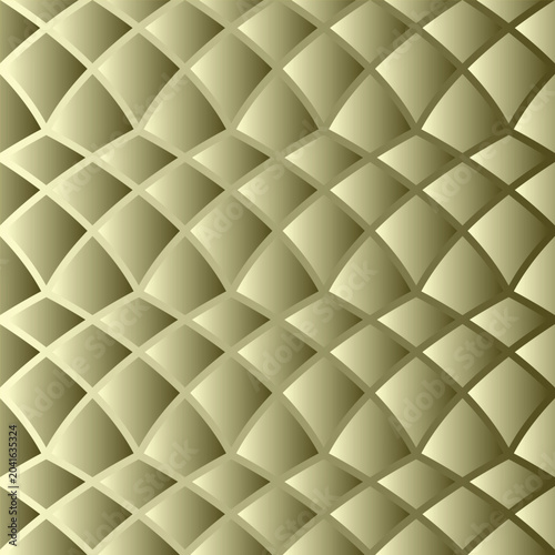 Obraz na plátně Gold metal textured 3D wall panel with a geometric rhombic pattern