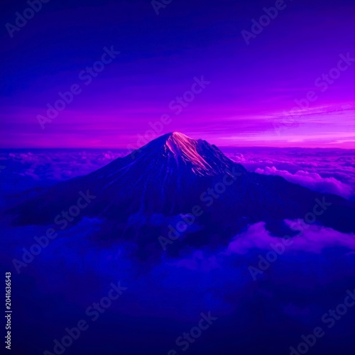mount fuji at sunset