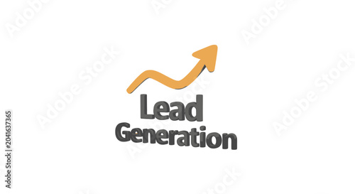 Fotografía Lead generation text with rising growth arrow