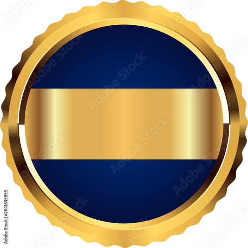 Blue and Gold Badge Label Frame