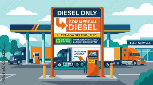 Bild auf Leinwand Commercial Diesel Fueling Station for Trucks with Ultra-Low Sulfur Diesel