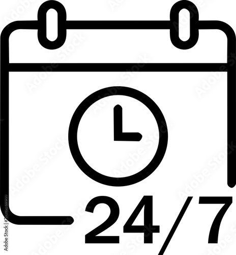 Foto 24/7 Hours Customer Service Support Vector Icon