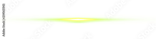 Glowing lime neon horizontal lines and laser beams with moving particles create a dynamic speed effect. Bright futuristic flare isolated on transparent PNG.