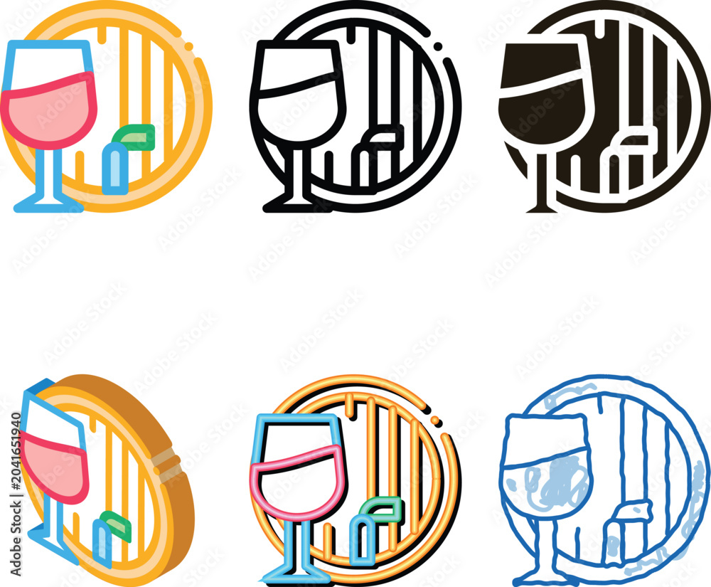 Fototapeta premium wine barrel icon vector. wine barrel sign. color symbol set
