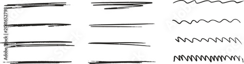 Bilde på lerret Hand drawn underline, scribble and highlight marker collection with sketch style accents