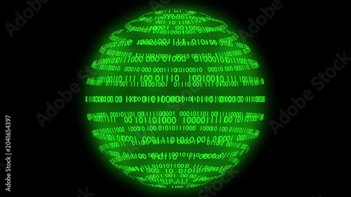 Filmato. Illustrazione 3D. Sfondo mondo digitale. Sequenza di zero e uno concetto di connessione globale tra persone, social network, e dispositivi informatici