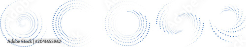 Fotografie Abstract spiral swirl collection with dotted circular motion trails and dynamic vortex shapes