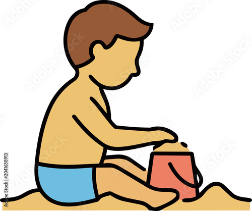모래성 만드는 아이
