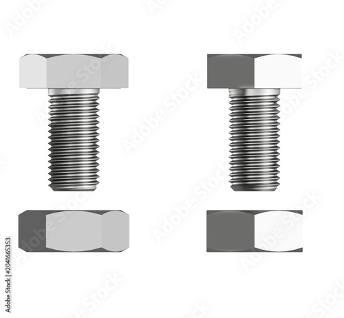 Hex Bolt and Hex Nut PNG