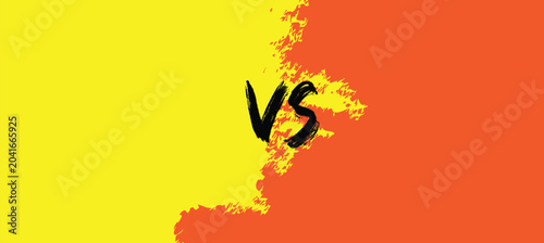 Schilderij op canvas Versus battle background with bold VS lettering and dynamic paint brush texture effect