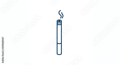 Photos Single cigarette with smoke rising from the tip.