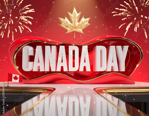 Happy canada day celebration a festive red and white design
