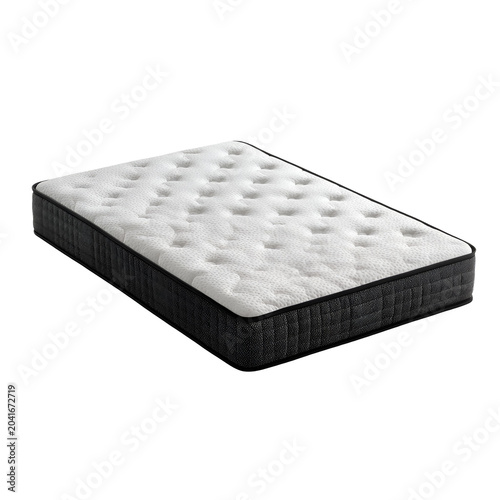 Close-up view of textured gray memory foam mattress topper on white background