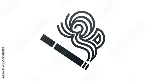 Photos Stylized cigarette with smoke illustration.