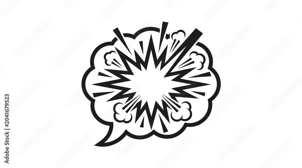 Naklejka premium Explosion Speech Bubble Comic Book Style.