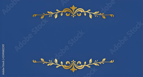 Bild auf Leinwand goldwreath, goldenlaurelframe, laurelwreath, regal, royalblue, luxury, award, vi