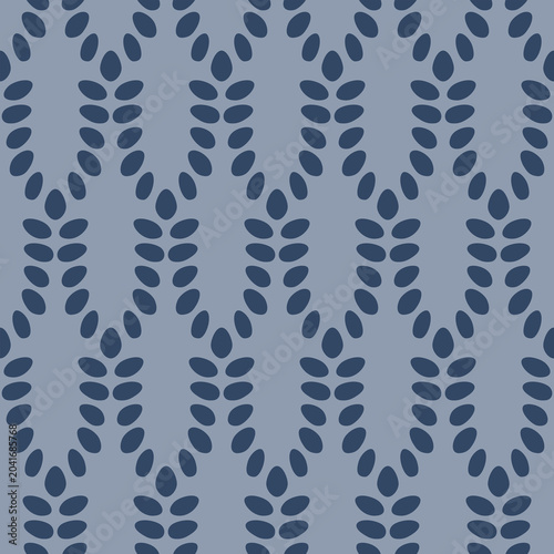 Japanese Leaf Wave Vector Seamless Pattern