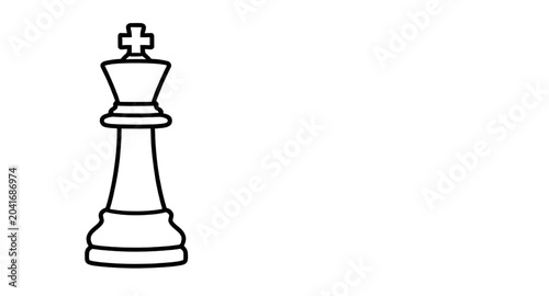 Bild auf Leinwand chesskingicon, chessking, kingpiece, chess, strategy, boardgame, lineicon, outli