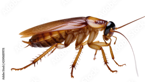 Fotografi Brown cockroach with long antennae and spiny legs