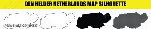 Photos Den helder netherlands city map silhouette set featuring vector outline solid and dot patterns for various design