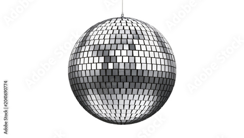 Quadro su tela Silver disco ball with many small square mirrors
