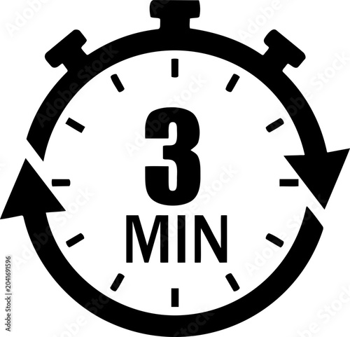 Tableau sur toile 3 Minute Timer Icon