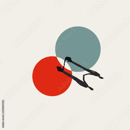 Business merger vector concept. Symbol of corporate partnership, financial deal, strategic negotiation, team collaboration and agreement. Minimal design eps10 illustration.