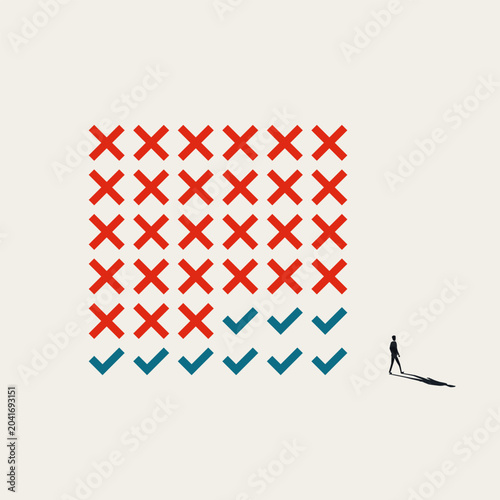Business success over time vector concept. Symbol of overcoming failure, business success, professional consistency, ambition and career growth. Minimal design eps10 illustration.