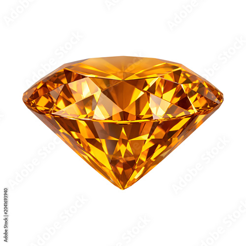 Amber Diamond Gemstone Luxury Crystal Jewel Design
