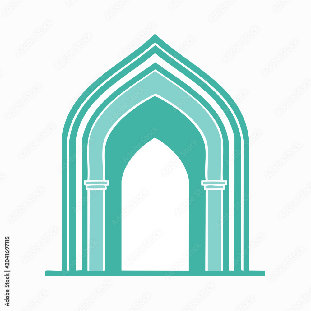 Fototapeta premium Turquoise Islamic Archway Icon