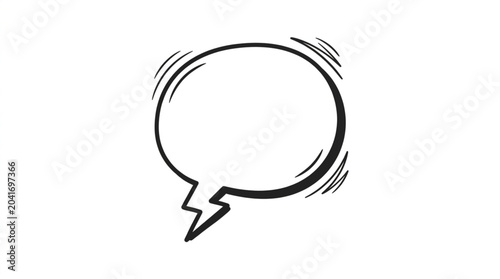 Fotografía Hand drawn speech bubble illustration with sound effect lines.