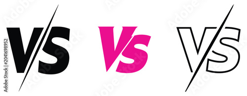 Tableau sur toile VS Competition Battle Icon, Versus Symbol for Rivalry, Conflict, Duel and Compar