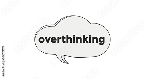 Tableau sur toile Overthinking word in a hand drawn speech bubble