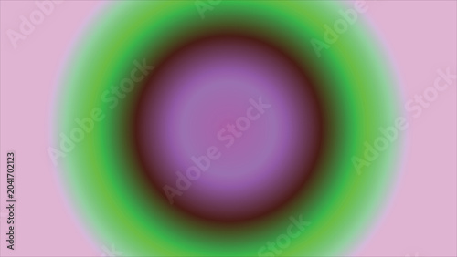 Circle gradient creates a soft radial transition from a central deep purple core outward through vibrant green to a light pink edge, forming a circular focal point for artistic visual compositions.